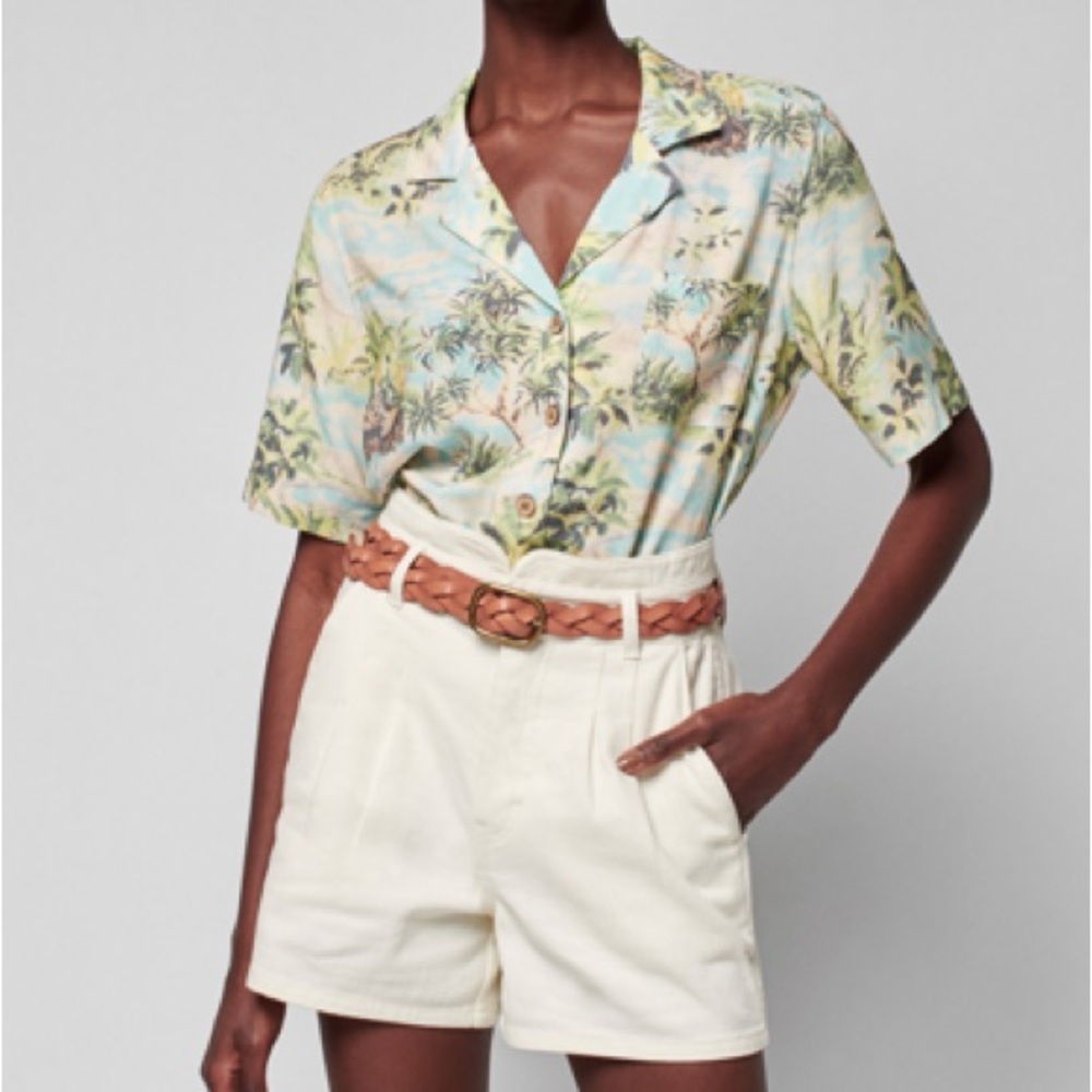 Faherty Oahu Breeze Hawaiian Tropical Beach Button Up Top Shirt Medium